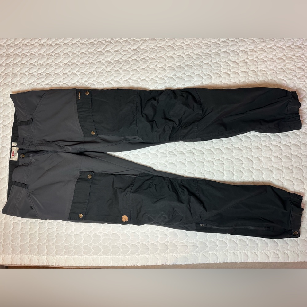 Fjallraven Men's Keb Trousers 36” Long Black on Charcoal